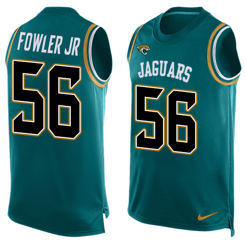 Men's Limited Dante Fowler Jr Nike Jersey Teal Green - #56 Player Name & Number Tank Top NFL Jacksonville Jaguars